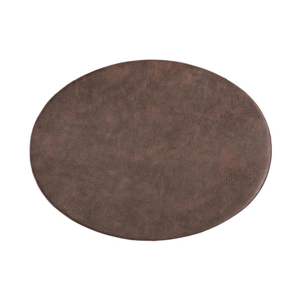 Ciemnobrązowa mata stołowa z imitacji skóry ZicZac Troja, 33x45 cm