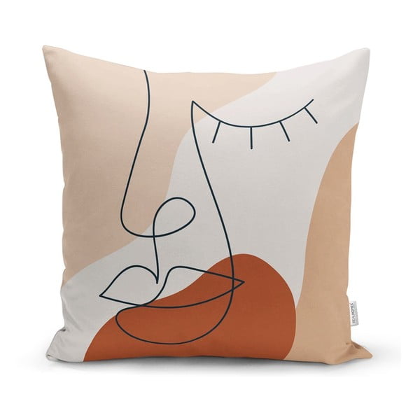 Poszewka na poduszkę Minimalist Cushion Covers Drawing Face Pastel, 45x45 cm