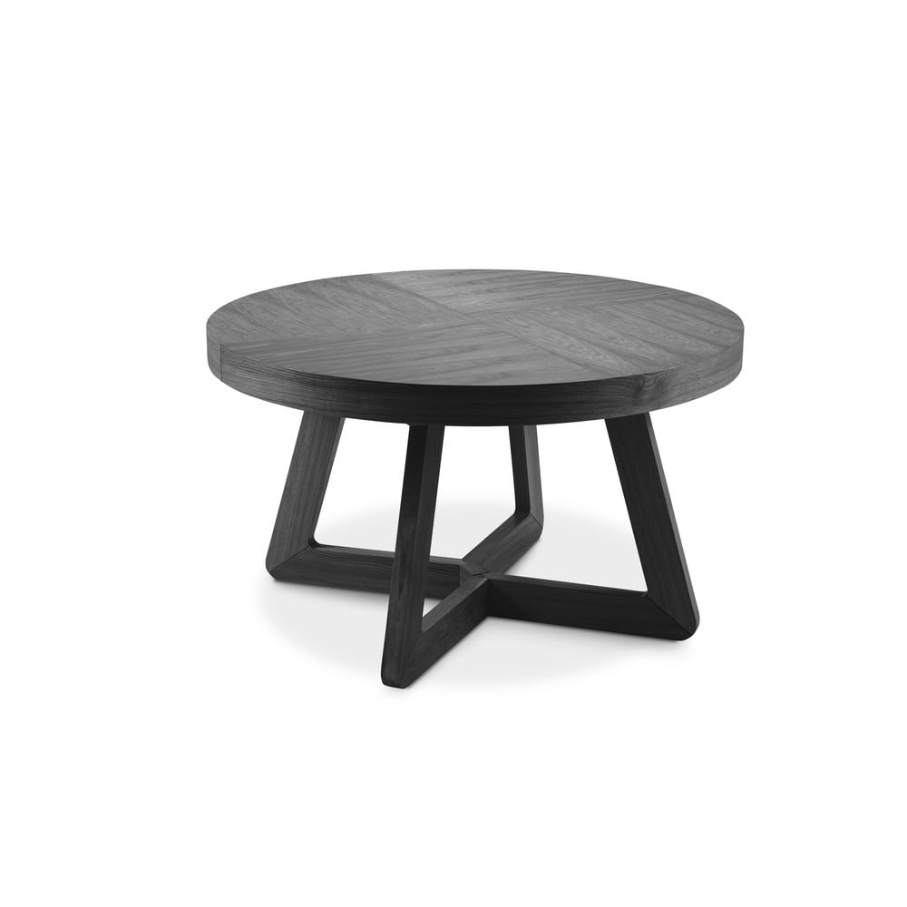 Czarny rozkładany stół z drewna dębowego Windsor & Co Sofas Bodil, ø 130 cm