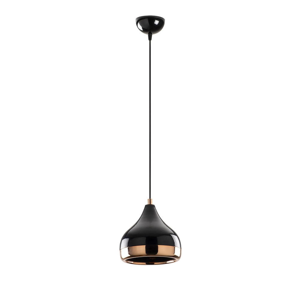 Czarna lampa wisząca z elementami w kolorze miedzi Opviq lights Yildo, ø 17 cm