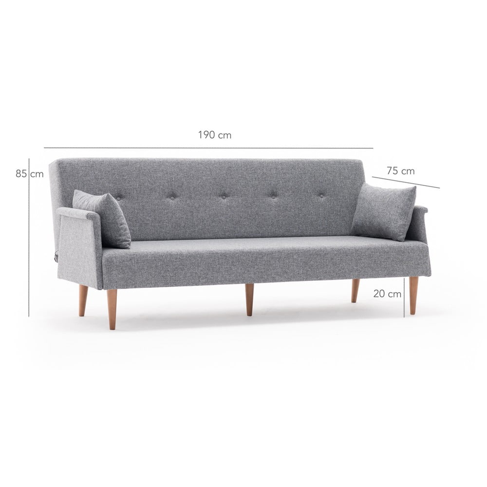 Szara sofa rozkładana Balcab Home Julia