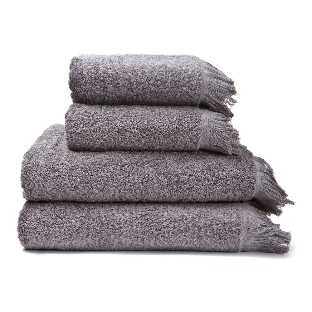 Zestaw 4 szarych ręczników ze 100% bawełny Bonami Selection, 50x90+70x140 cm