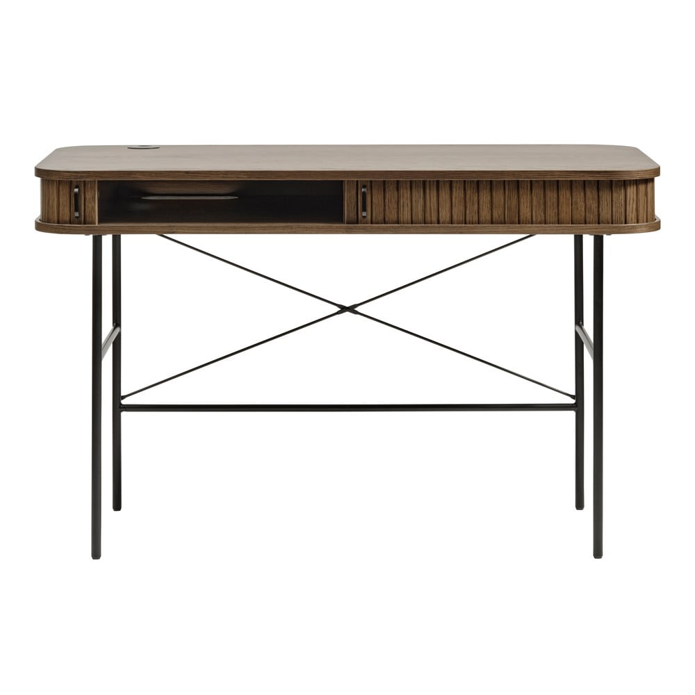 Фото - Офісний стіл Unique Biurko w dekorze dębu 60x120 cm Nola –  Furniture brązowy 