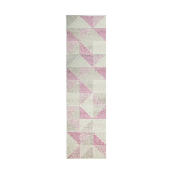 Różowy chodnik Flair Rugs Urban Triangle, 60x220 cm
