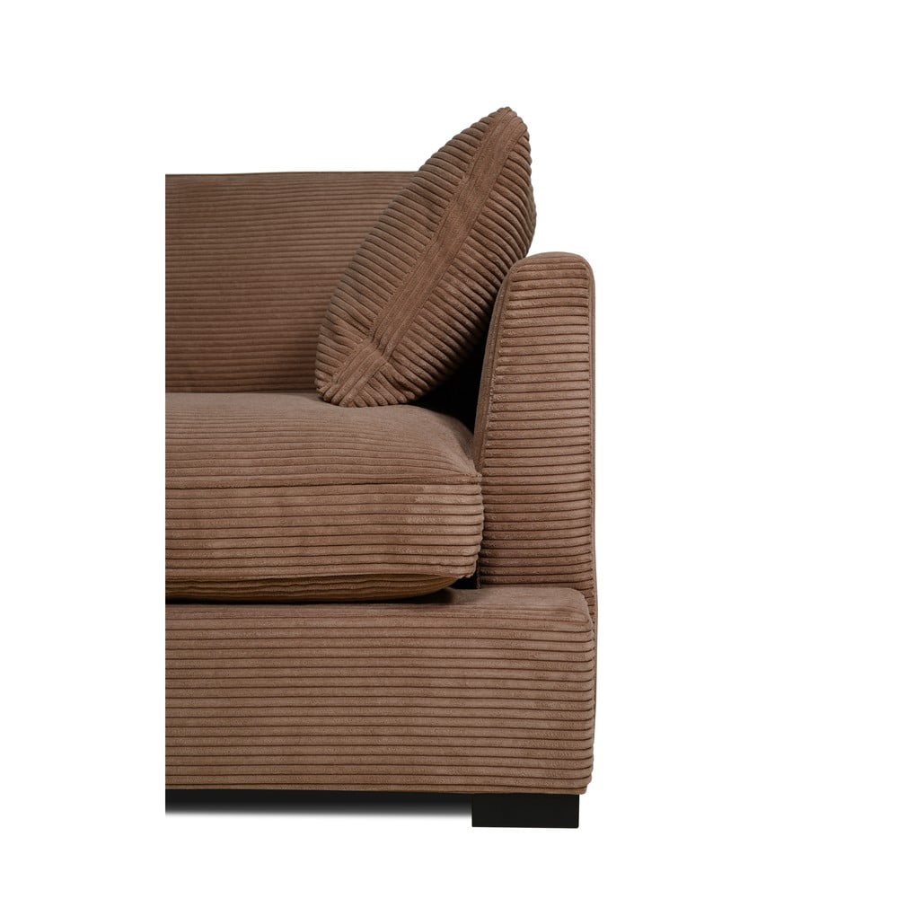 Jasnobrązowa sztruksowa sofa 266 cm Mobby – Scandic