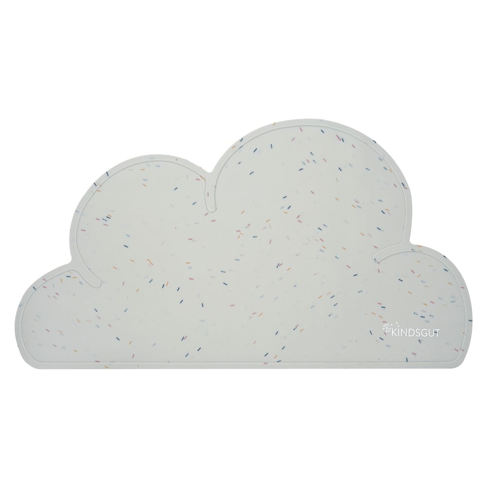 Szara silikonowa mata stołowa Kindsgut Cloud Confetti, 49x27 cm