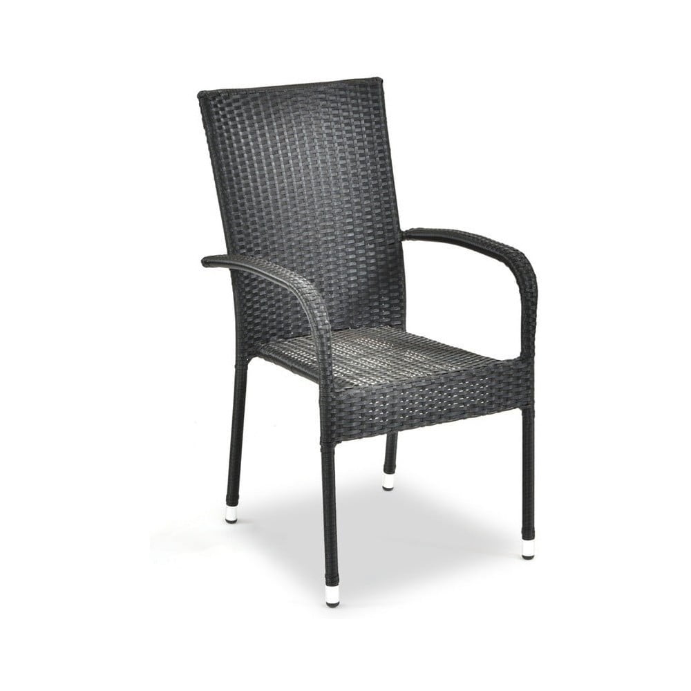 Czarne krzesło ogrodowe ze sztucznego rattanu Debut Paris