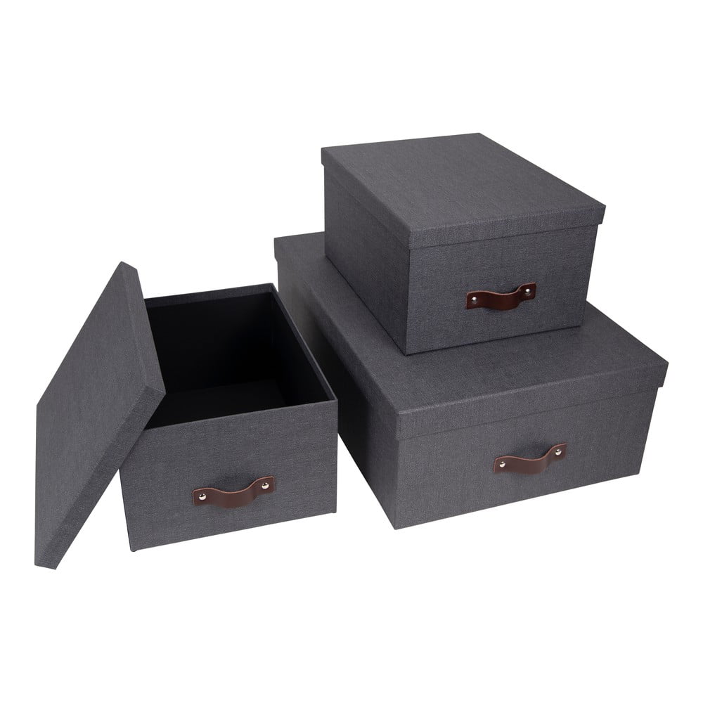 Zestaw 3 czarnych pudełek Bigso Box of Sweden Inge