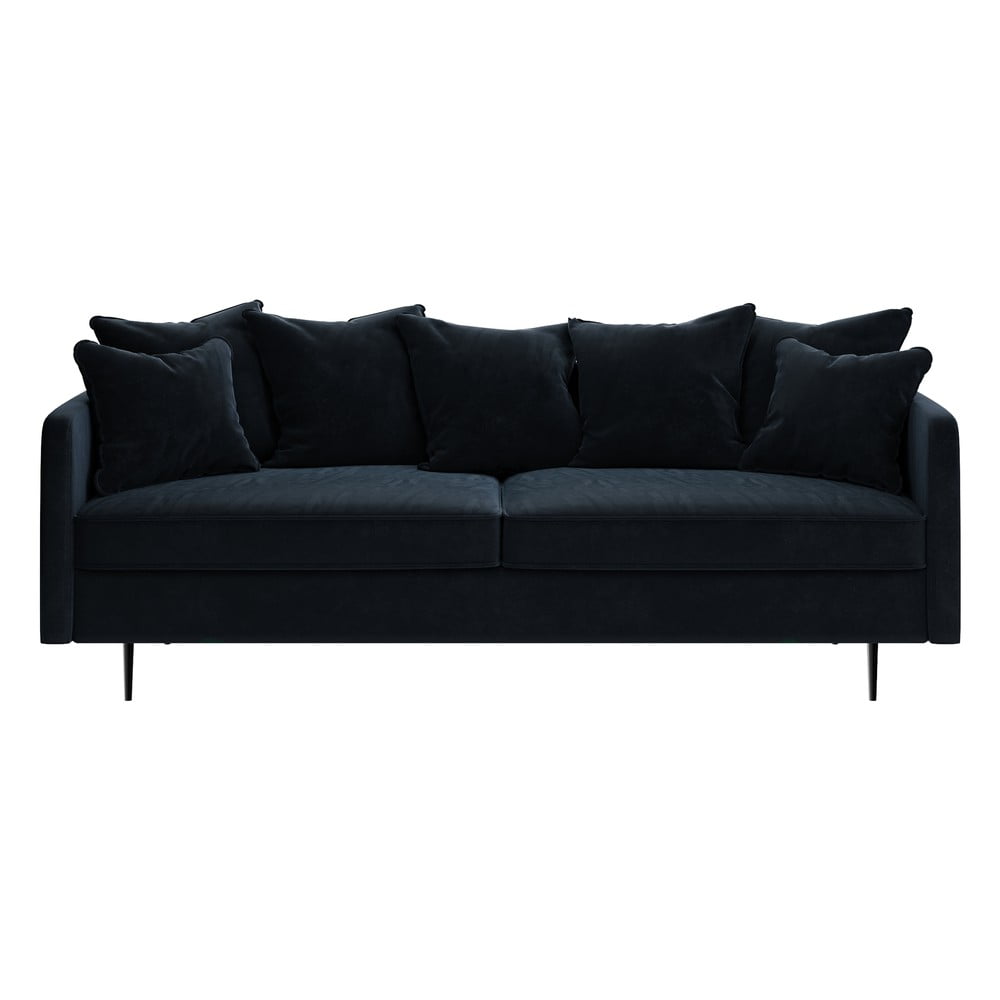Granatowa aksamitna sofa Ghado Esme, 214 cm