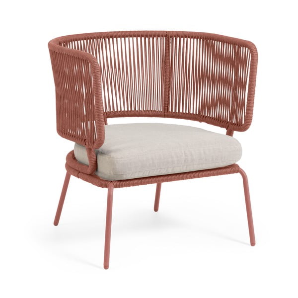 Krzesło ogrodowe w kolorze terakoty ze stalową konstrukcją La Forma Nadin