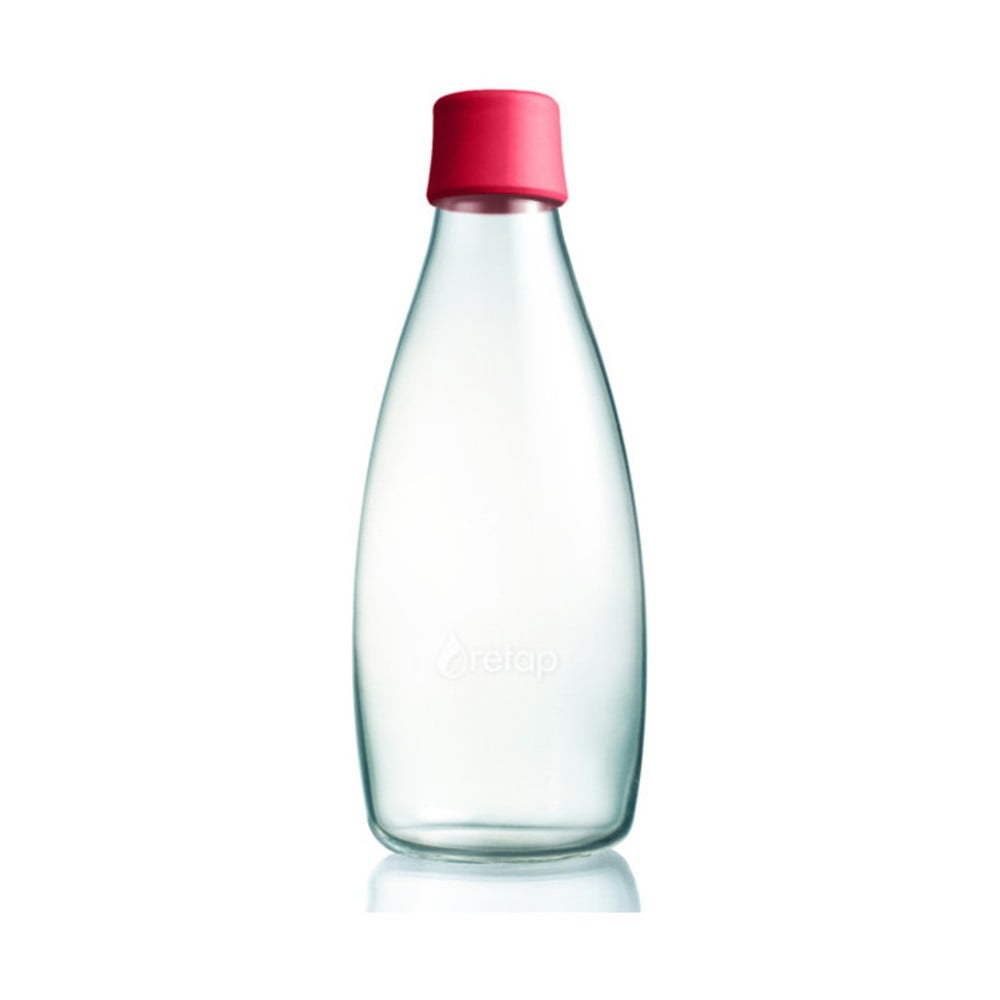Malinowa butelka ze szkła ReTap, 800 ml