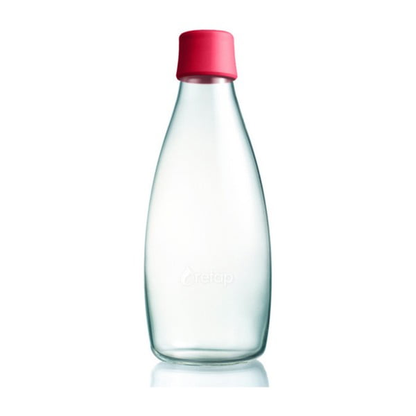Malinowa butelka ze szkła ReTap, 800 ml