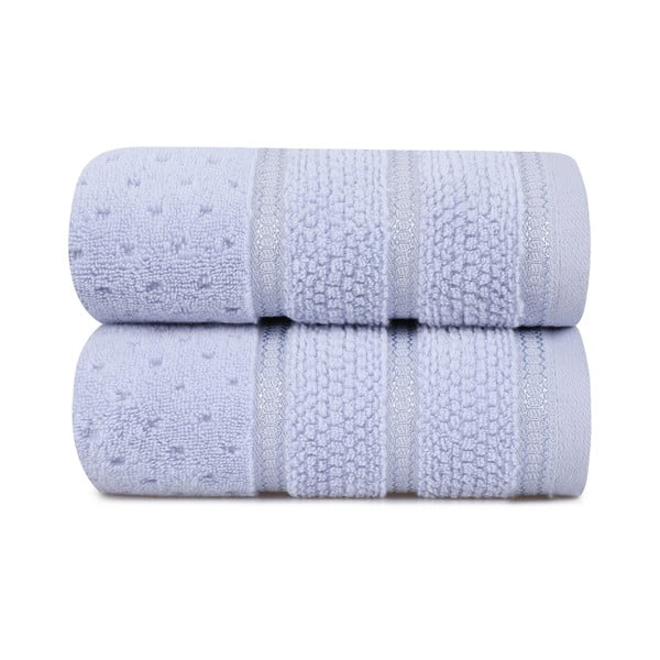 Zestaw 2 jasnoniebieskich bawełnianych ręczników Hobby Arella, 50x90 cm