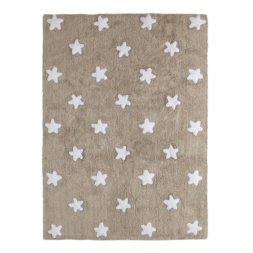 Beżowy dywan bawełniany wykonany ręcznie Lorena Canals Stars, 120x160 cm