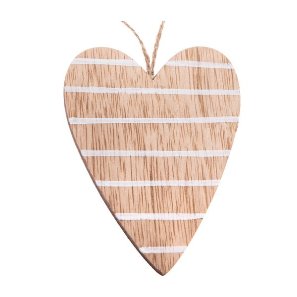 Zestaw 5 drewnianych wiszących ozdób w kształcie serca Dakls, wys. 9 cm