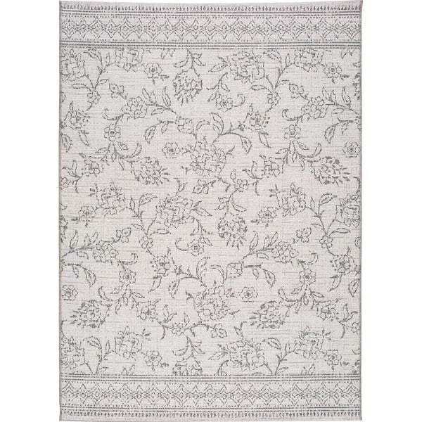 Szary dywan zewnętrzny Universal Weave Floral, 77x150 cm