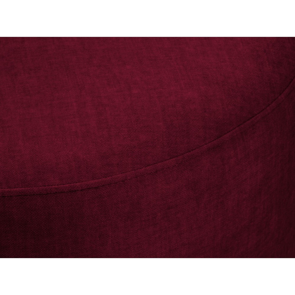 Bordowy aksamitny puf Mazzini Sofas Debbie, ø 68 cm