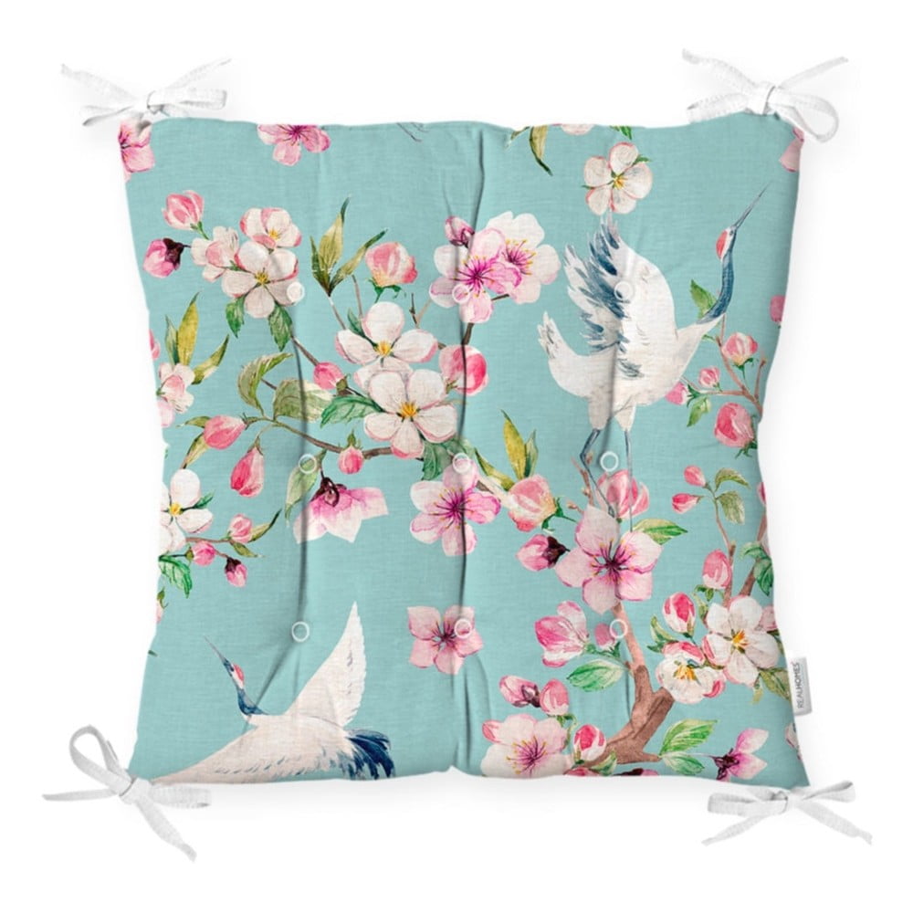 Poduszka na krzesło Minimalist Cushion Covers Flowers and Bird, 40x40 cm