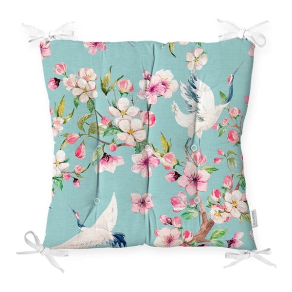 Poduszka na krzesło Minimalist Cushion Covers Flowers and Bird, 40x40 cm
