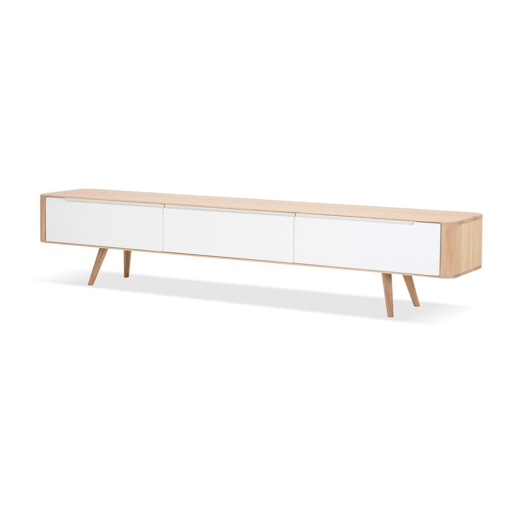 Dębowa szafka pod TV Gazzda Ena, 225 x 42 x 45 cm
