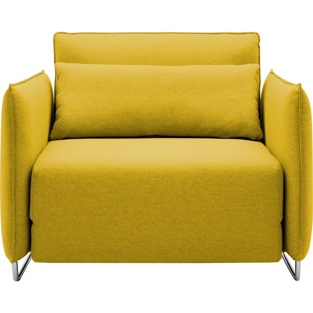 Żółty rozkładany fotel Softline Cord