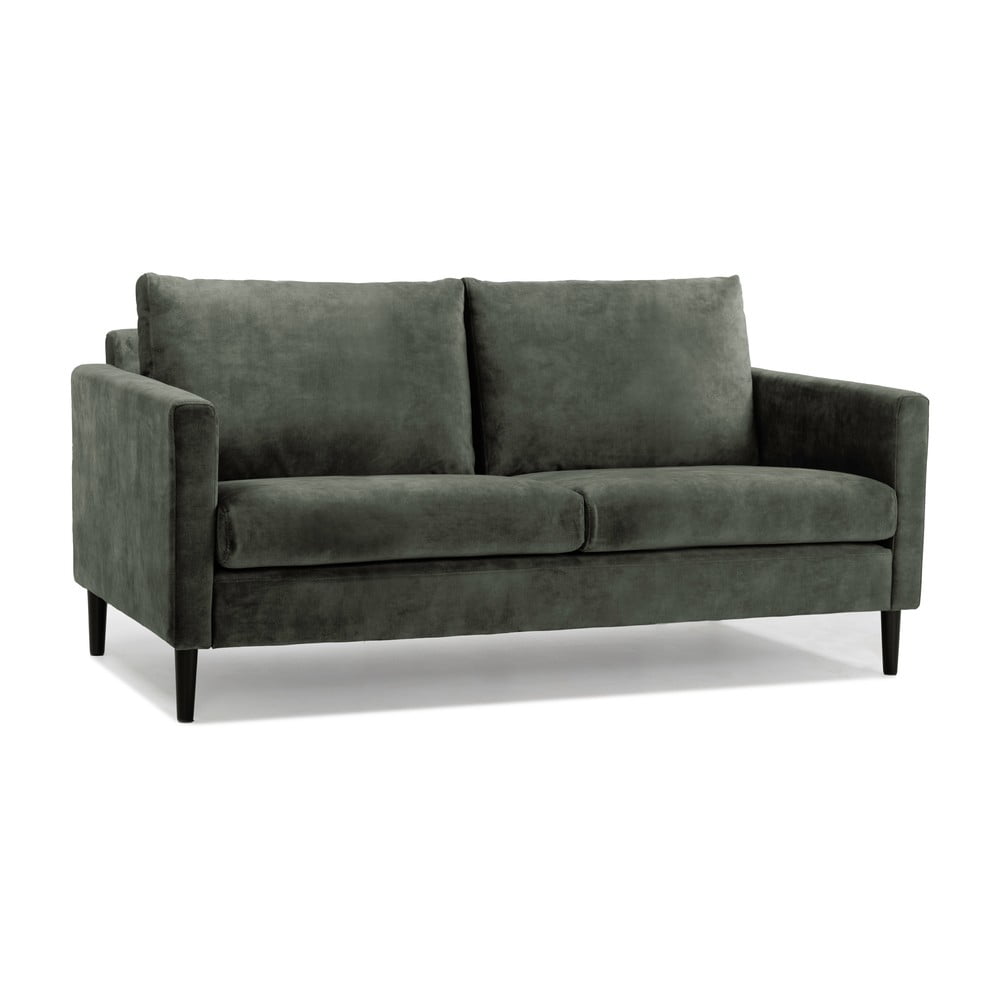 Zielono=szara sofa z aksamitnym obiciem Scandic Adagio, szer. 153 cm