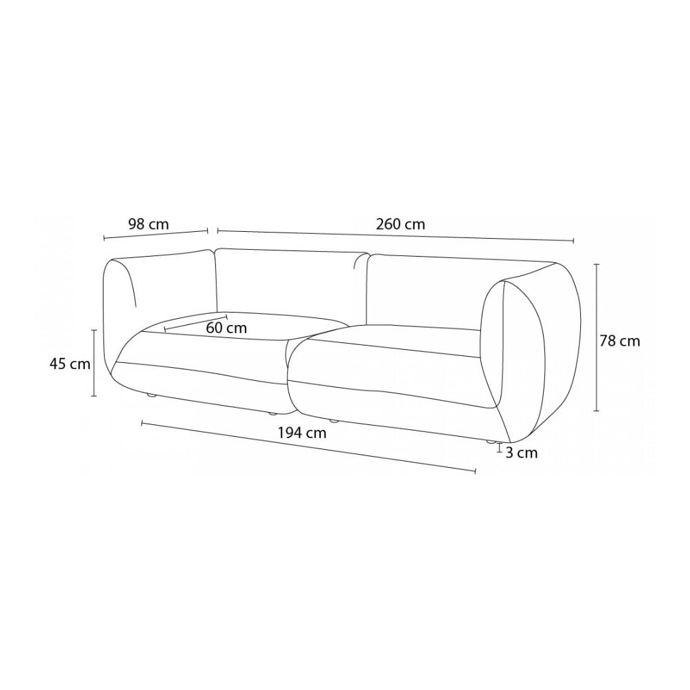 Beżowa sztruksowa sofa 260 cm Lecomte – Bobochic Paris