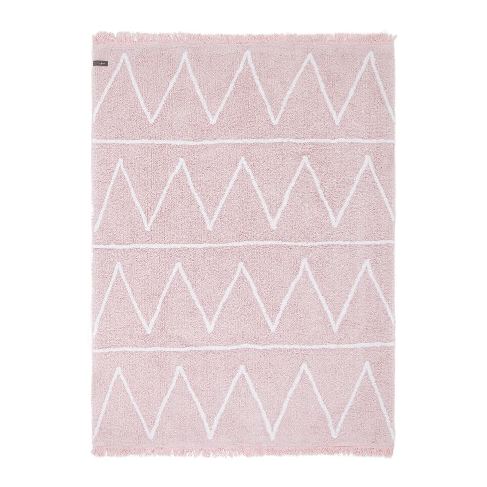 Różowy dywan bawełniany wykonany ręcznie Lorena Canals Hippy, 120x160 cm