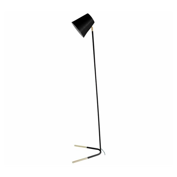 Czarna lampa stojąca z detalami w kolorze złota Leitmotiv Noble