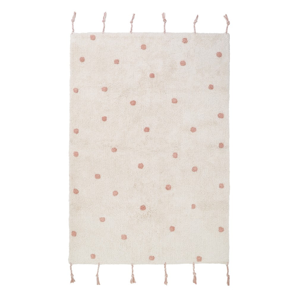 Фото - Килим Beżowo-różowy dywan z bawełny wykonany ręcznie Nattiot Numi, 100x150 cm be