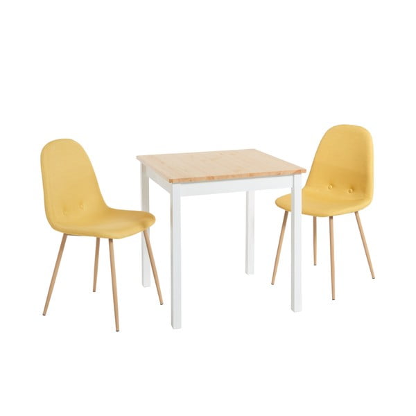 Żółty zestaw Bonami Essentials ze stołem Sydney i krzesłami Lissy