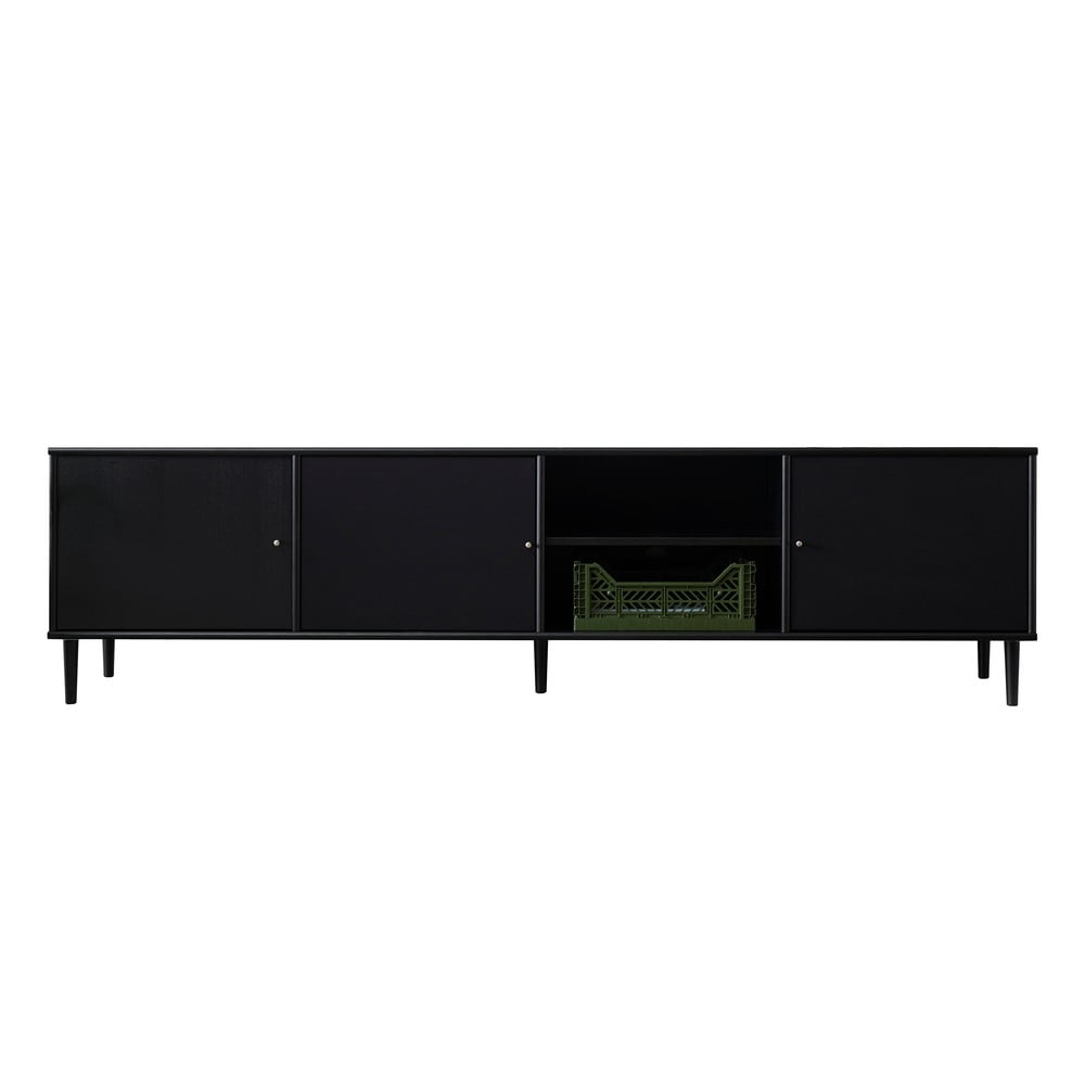 Czarna komoda pod TV z metalowymi nogami Mistral 233