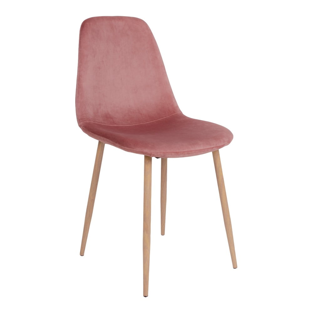 Zestaw 2 krzeseł z różowym aksamitnym obiciem House Nordic Stockholm