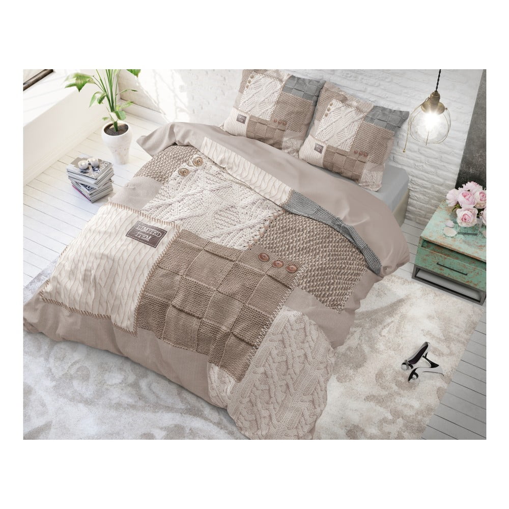 Bawełniana pościel dwuosobowa Sleeptime Knitted Home, 200x220 cm