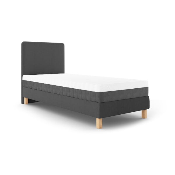 Ciemnoszare łóżko jednoosobowe Mazzini Beds Lotus, 90x200 cm
