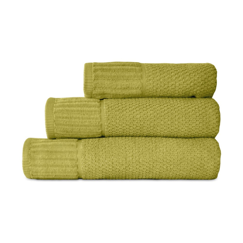 Komplet 3 zielonych ręczników Artex Suprem