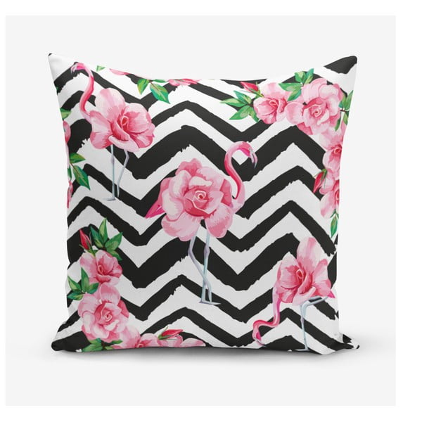 Poszewka na poduszkę z domieszką bawełny Minimalist Cushion Covers Stripped Flamingo, 45x45 cm