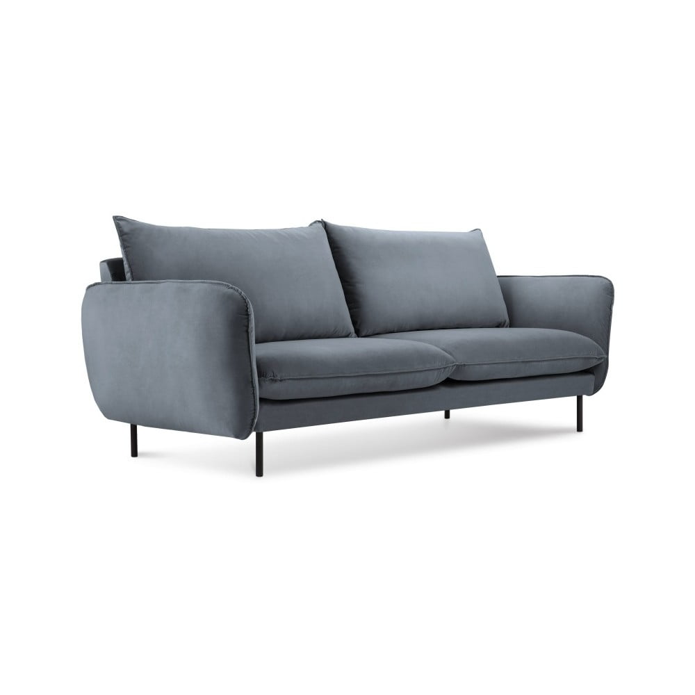 Szara aksamitna sofa Cosmopolitan Design Vienna, 160 cm