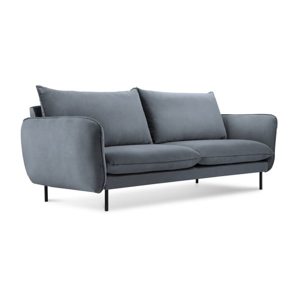 Szara aksamitna sofa Cosmopolitan Design Vienna, 160 cm