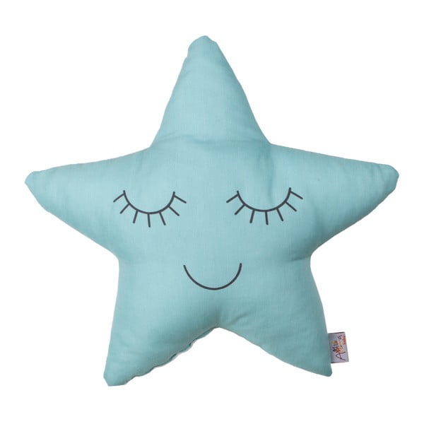 Turkusowa poduszka dziecięca z domieszką bawełny Mike & Co. NEW YORK Pillow Toy Star, 35x35 cm