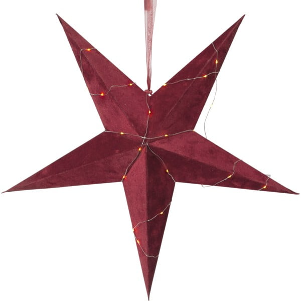Czerwona świąteczna dekoracja świetlna Star Trading Velvet, ø 60 cm