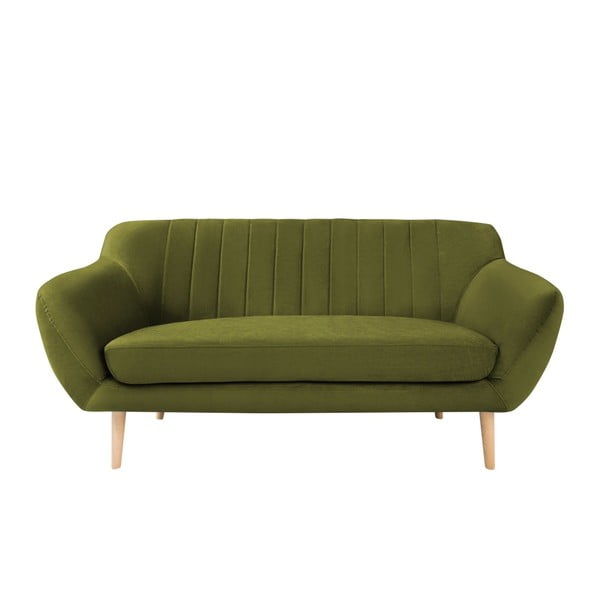 Zielona aksamitna sofa Mazzini Sofas Sardaigne, 158 cm
