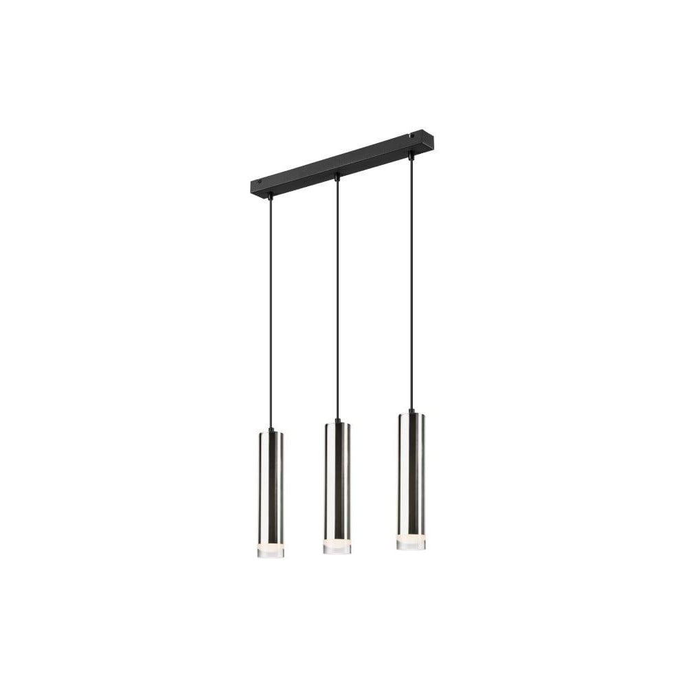 Lampa sufitowa z 3 kloszami w czarno-srebrnym kolorze LAMKUR Diego