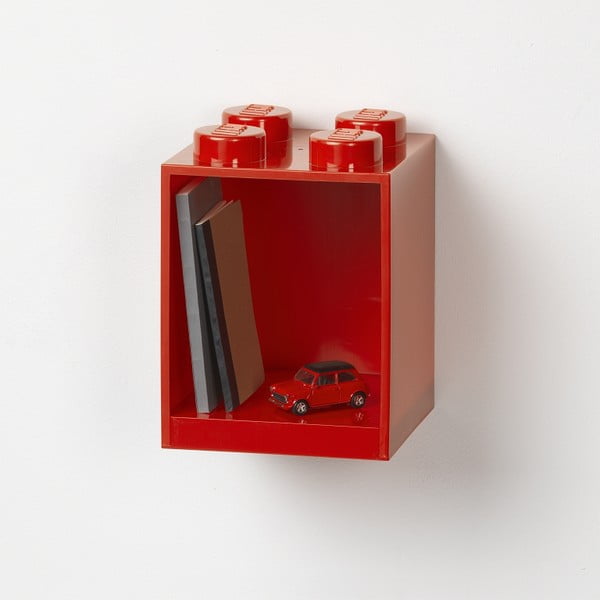 Dziecięca czerwona półka ścienna LEGO® Brick 4