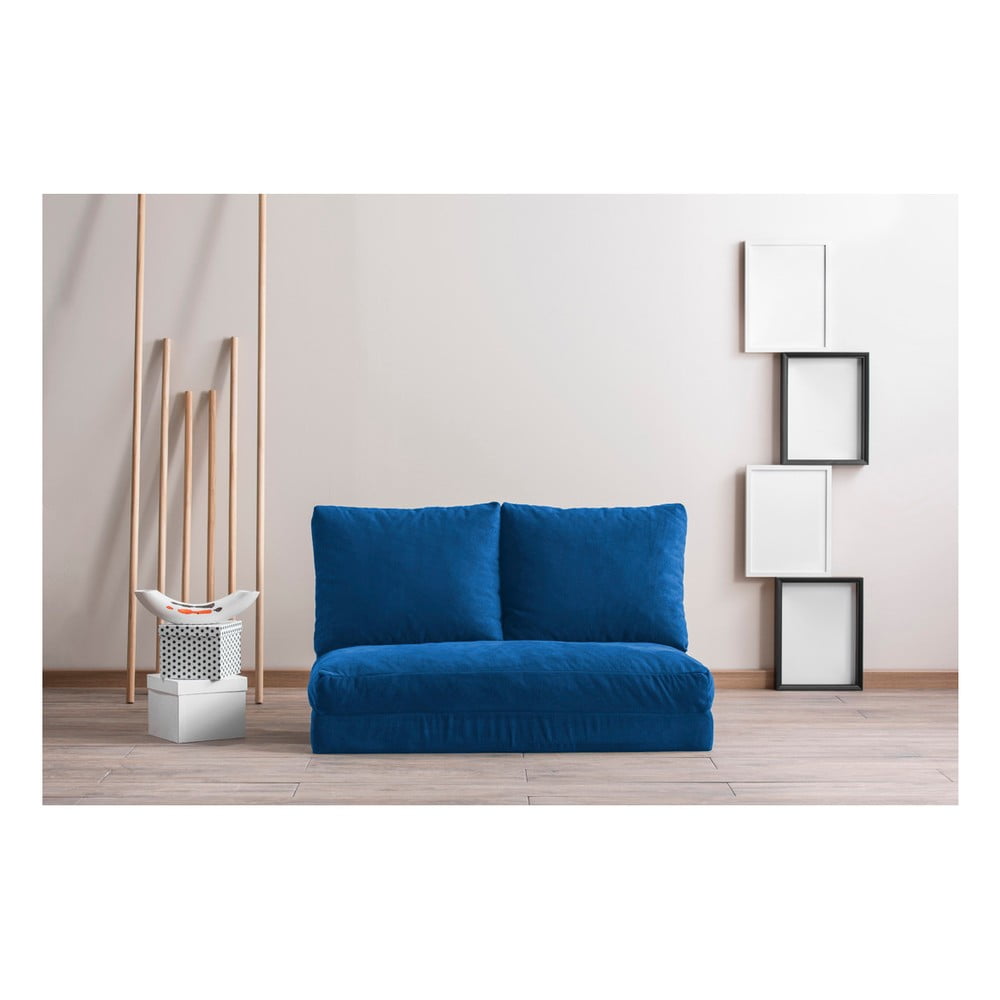 Niebieska rozkładana sofa 120 cm Taida – Balcab Home