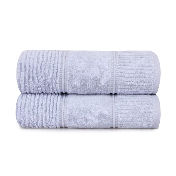 Zestaw 2 jasnoniebieskich bawełnianych ręczników Hobby Daniela, 50x90 cm