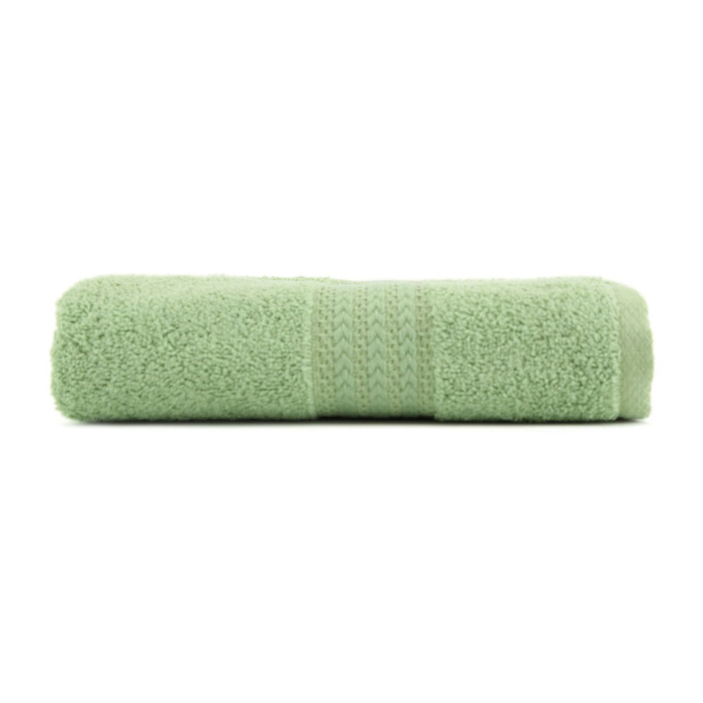 Zelený ręcznik z czystej bawełny Sunny, 70x140 cm