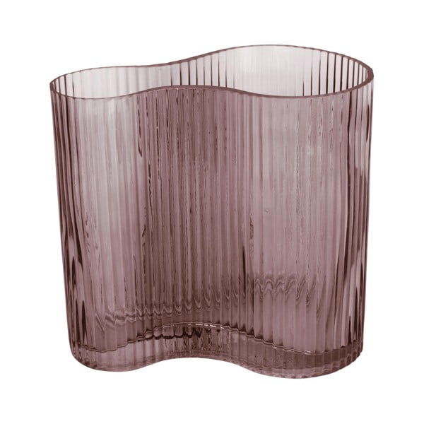 Brązowy szklany wazon PT LIVING Wave, wys. 18 cm