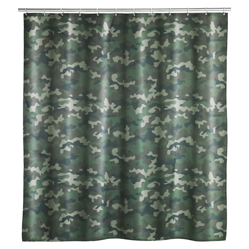 Zasłona prysznicowa odpowiednia do prania Wenko Camouflage, 180x200 cm