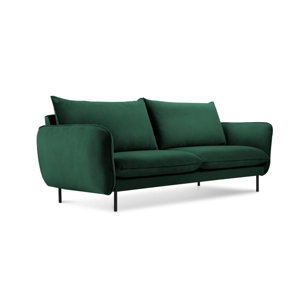 Zielona aksamitna sofa Cosmopolitan Design Vienna, 160 cm